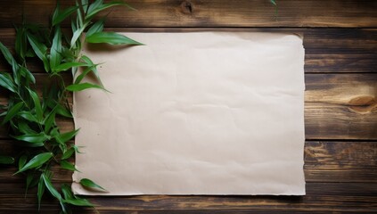 Tranquil Zen: Clean White Canvas with Bamboo Leaves for a Serene Ambiance