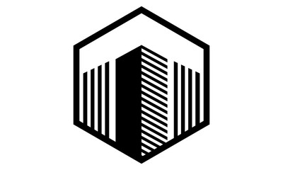 Obraz premium apartment architecture building logo