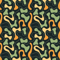 Serene motif of green and yellow abstract blobs, perfect for creating a calming ambiance in wrapping