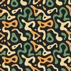 Elegant seamless design of green and yellow camouflage, adding sophistication to decorative prints