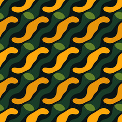 Elegant seamless design of green and yellow camouflage, adding sophistication to decorative prints