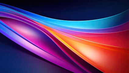 Fototapeta premium Spectral Elegance: Long and Detailed Wavy Line Floating Amidst a Lush Purple and Blue Backdrop