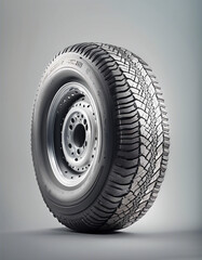 Obraz premium brand new summer tire, isolated white background, copy space for text 