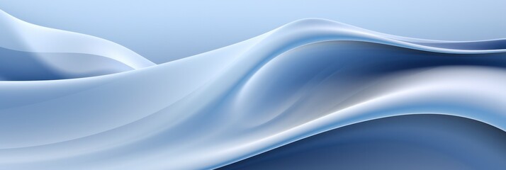 Obraz premium Dynamic curves wave futuristic abstract blue silver metallic flow smooth background