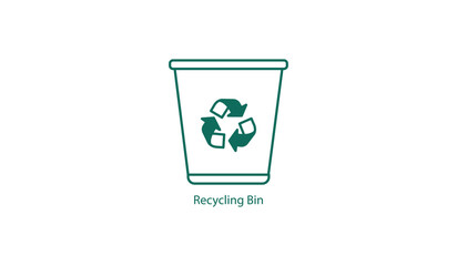 Recyclable Waste Management Bin Vector Icon
