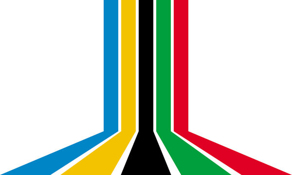 recommend clip art: abstract geometric background, five olympic colors parallel lines