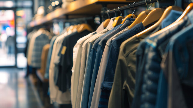 clothes rack in a clothing store