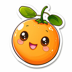 Obraz premium Cute orange catoon on a White Canvas Sticker,vector image