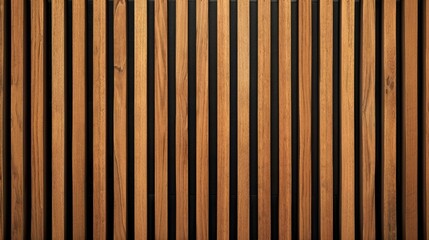 Wooden wall made of vertical panels. Line slats made of wood for a modern interior. Timber planks for cladding facades or fences. Material for cladding in construction.