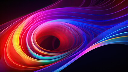 Fototapeta premium Fluid Symphony: Colorful Wavy Line Dancing Across a Vivid Purple and Blue Background