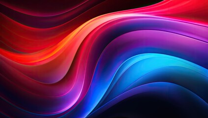 Fototapeta premium Fluid Symphony: Colorful Wavy Line Dancing Across a Vivid Purple and Blue Background