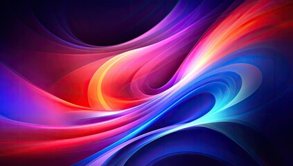 Obraz premium Fluid Symphony: Colorful Wavy Line Dancing Across a Vivid Purple and Blue Background