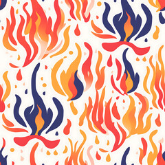 Fire seamless pattern, beautiful modern graphics can be used in a variety of designs