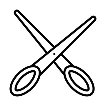 crossed black scissors outline clip art preview