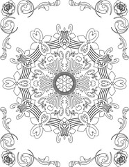 Printable Mandala Coloring Page for Adults. Educational Resources for School for Kids. Adults Coloring Book. Mandala Coloring Activity Worksheet.