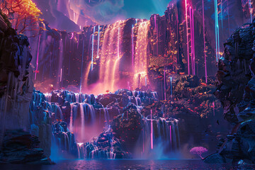 fountain in the night