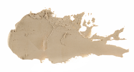 Smeared clay isolated on whitebackground, clipping path