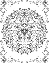 Printable Mandala Coloring Page for Adults. Educational Resources for School for Kids. Adults Coloring Book. Mandala Coloring Activity Worksheet.