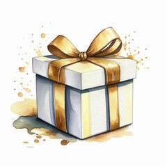 a gift box with a lush bow. a gift for a holiday, sale, birthday, new year. illustration. artificial intelligence generator, AI, neural network image. background for the design.