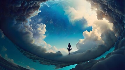 the clouds  over the sky