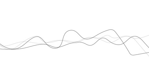 Abstract wave element for design. Stylized line art background. 