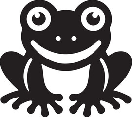 Frog sitting silhouette vector illustration.