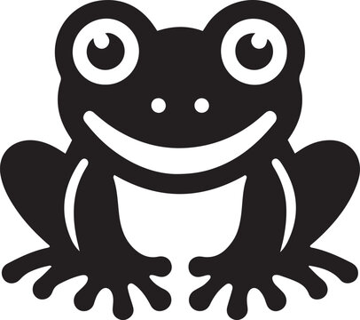 recommend clip art: Frog sitting silhouette vector illustration.