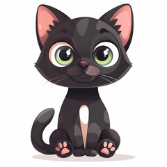 Obraz premium cat 2d flat cartoon