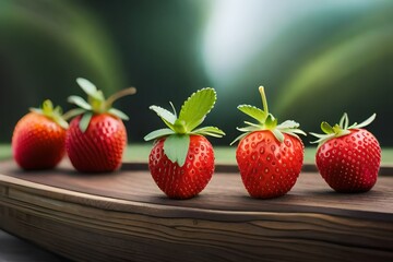 Perfect red strawberries on a table