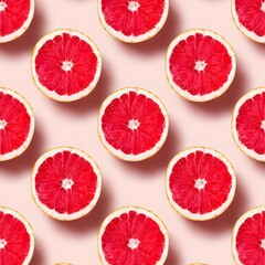 grapefruit on pink background