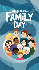 International Day of Families, Social Media Post, International Day of Families poster, Families day poster, happy, story. calligraphy, poster. post. May 15.  International Day of Families banner, 
