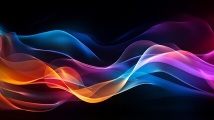 Naklejka premium Abstract, electric energy streams, zigzagging in bright colors, set against a dark background, capturing dynamic motion and power