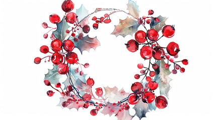 Obraz premium Watercolor Christmas card , Hand-lettered Christmas card