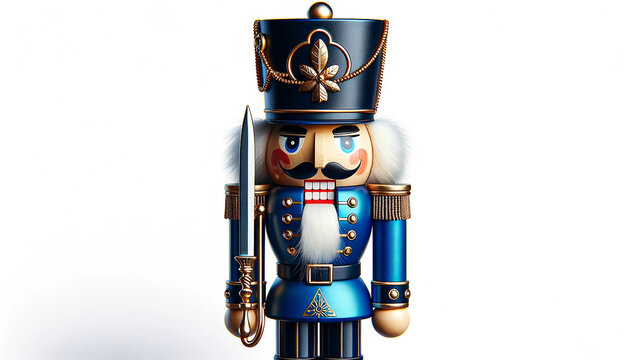 Christmas nutcracker toy soldiers, isolated on a white background. 