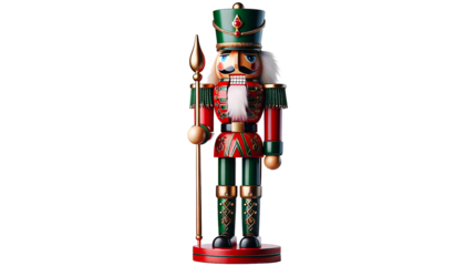 Christmas nutcracker toy soldiers, isolated on a white background. 