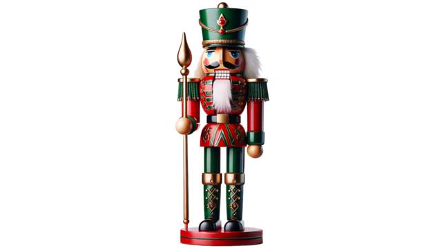 Christmas nutcracker toy soldiers, isolated on a white background. 