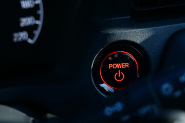 push start power engine system button of electric vehicle car