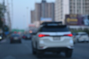 traffic jam in the city, blurred image