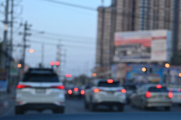 traffic jam in the city, blurred image
