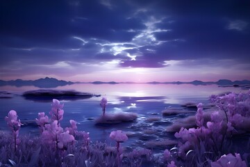 Dreamlike Surrealistic Purple Landscape Wallpaper