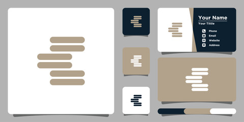 Letter e logo design with creative concept and business card. Premium Vector