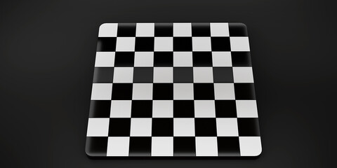 Chess and chessboard. 3d render. Space for text.