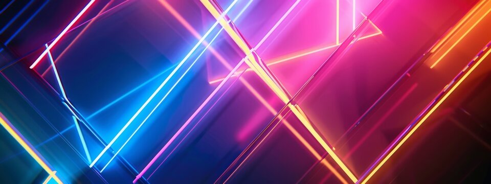 A vibrant abstract background featuring multiple colors and intersecting lines creating a dynamic and visually engaging composition. - Powered by Adobe