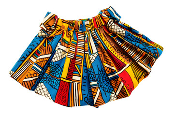 African Print Skirt isolated on transparent background