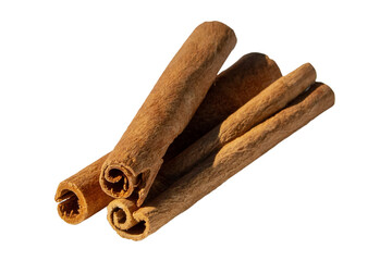 Cynamon cały, przyprawa na białym tle. Zdjęcie z bliska,
