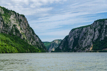 mountain river in the mountains, Danube River, Mehedinti, Romania