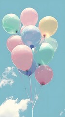 Pastel Sky Balloon Journey