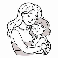 a-drawing-of-a-woman-hugging-a-child-with-her-eyes