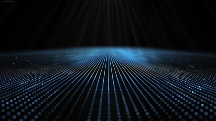 Grid technology background, strong sense of space，black cinematic background with a thin blue line grid over it, photorealistic