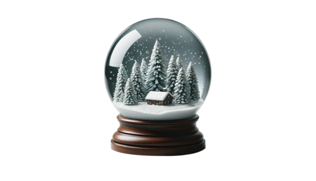 Snow globe isolated on white background
